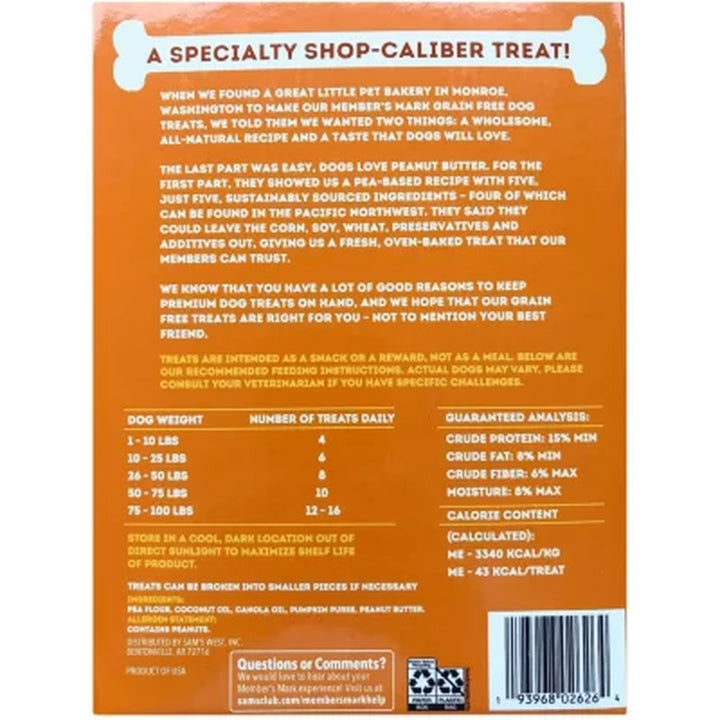 Member'S Mark Grain-Free Dog Treat Biscuits, Peanut Butter Flavored, 80 Oz.
