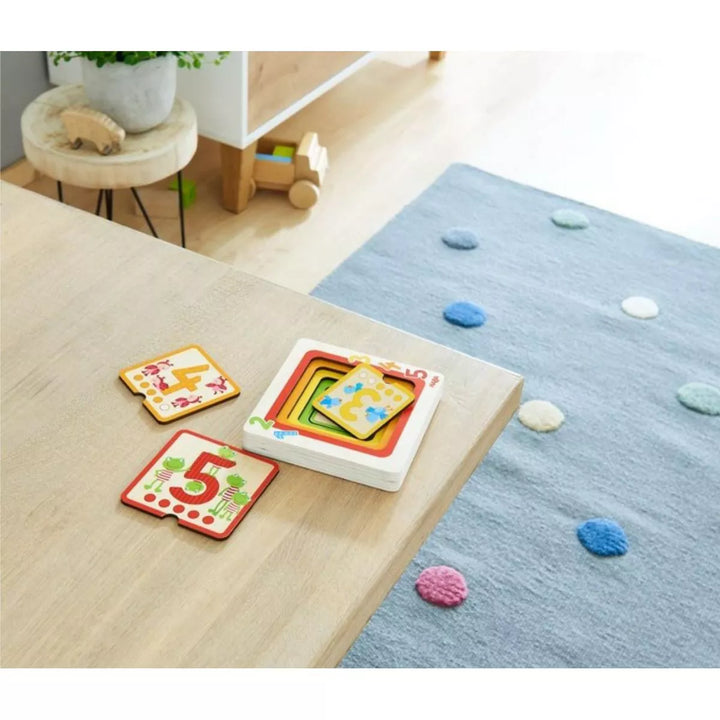 HABA Counting Friends Wood Layering Puzzle Fosters Number Recognition from 1-5