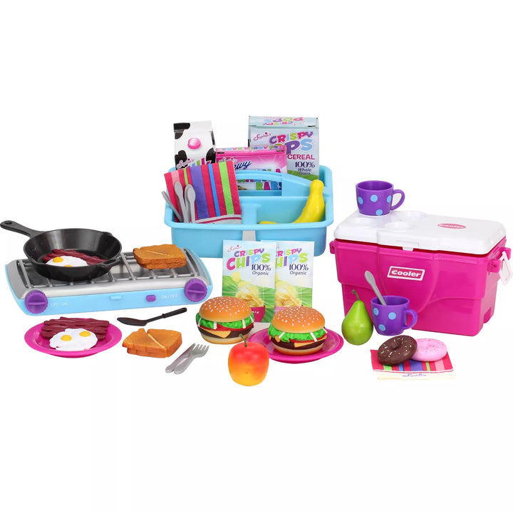 Sophia’S 17 Piece Picnic Caddy & Food Set for 18" Dolls, Multicolor