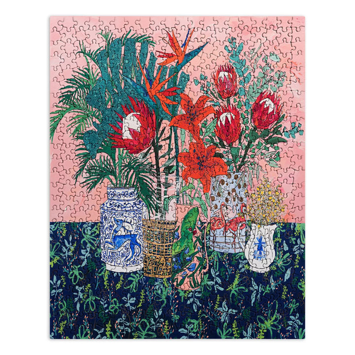 Lara Lee Meintjes the Domesticated Jungle Floral Still Life Art Jigsaw Puzzle - Deny Designs