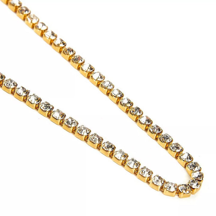 Juvale 11 Yards Rhinestone Chain, Gold Trim String for DIY Jewelry Making, Crafts, Shoe Charms, 2Mm Wide