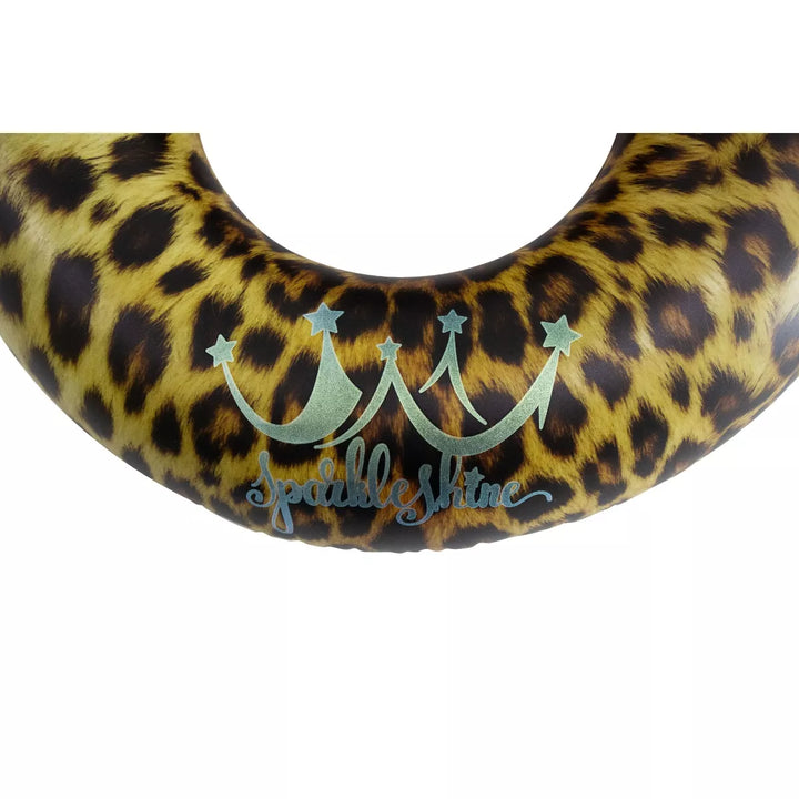 Pool Central Inflatable Leopard Print Swimming Pool Inner Tube - 35"