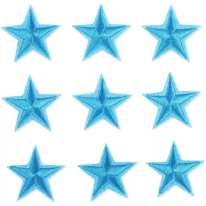 Bright Creations 50-Pack Small Blue Star Embroidery Iron on Patches, Sewing Appliques (1.4 X 1.4 In)