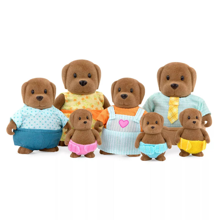 Li'L Woodzeez Miniature Animal Figurine Set - Wagadoodle Dog Family