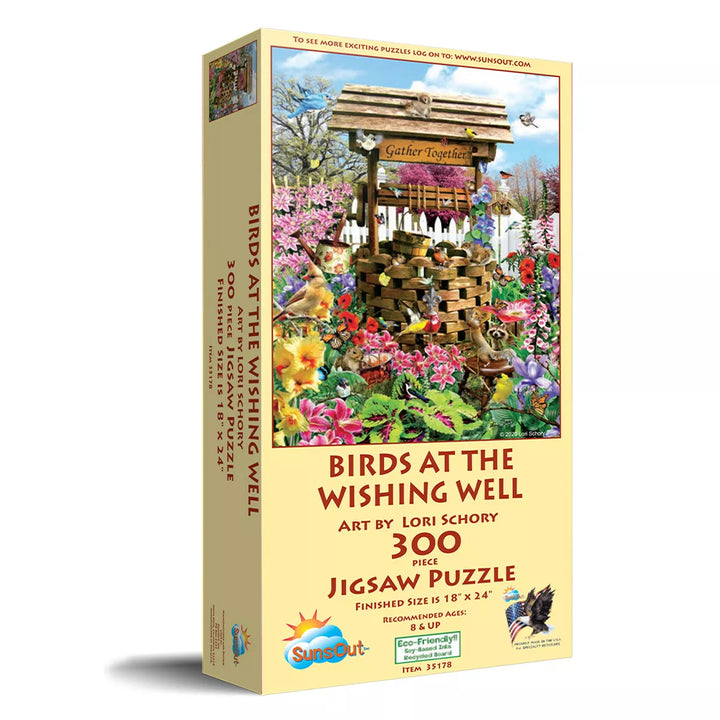 Sunsout Birds at the Wishing Well 300 Pc Jigsaw Puzzle 35178