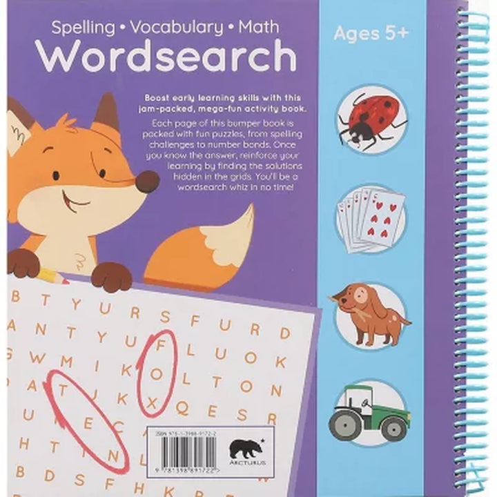 Spelling, Vocabulary, & Math Wordsearch, Spiral Bound