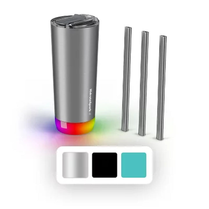 Hidratespark Pro 20-Oz. Stainless Steel Smart Tumbler W/ 3 Straws (Assorted Colors)