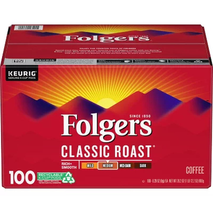 Folgers Classic Medium Roast K-Cup Coffee Pods 100 Ct.